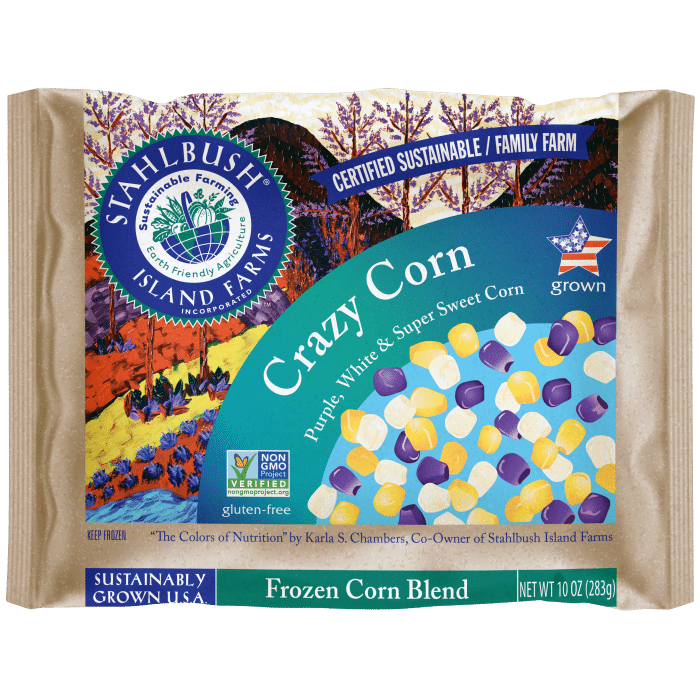 Stahlbush Island Farms Tri-Coloured Whole Kernel Corn, 350 g
