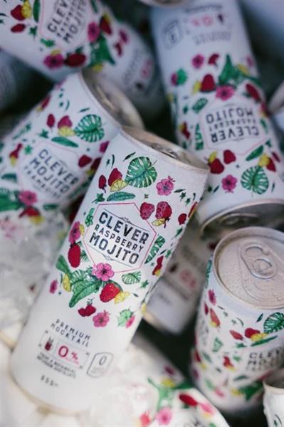 Clever Mocktails Non Alcoholic Raspberry Mojito, 355Ml