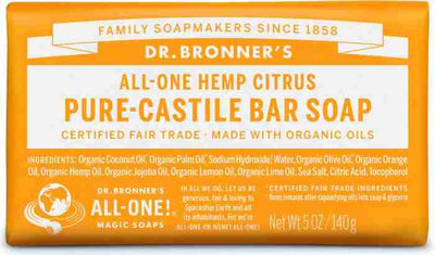Dr. Bronner's Pure-Castile Bar Soap, Citrus, 140 g