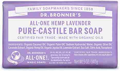 Dr Bronner’S Castile Soap Bar: Lavender – 140 G
