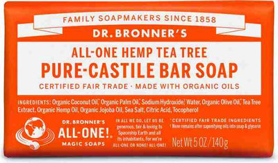 Dr. Bronner's Pure-Castile Bar Soap, Tea Tree, 140 g