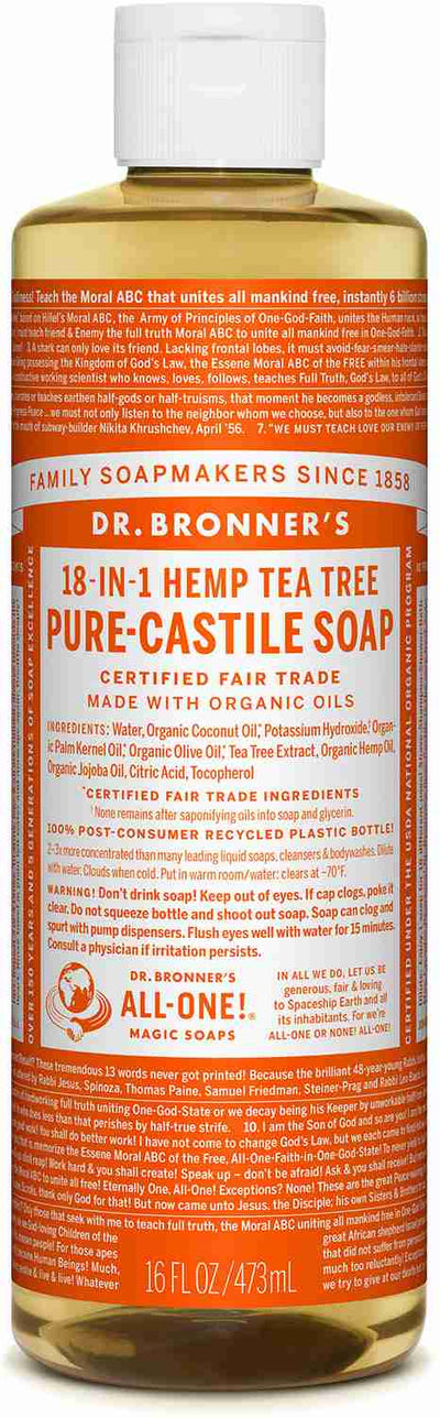 Dr. Bronner's Organic Pure-Castile Liquid Soap, Tea Tree, 473 mL