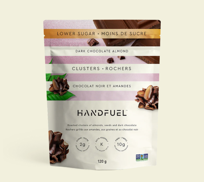 Handfuel Dark Chocolate Almond Clusters, 120 g