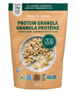 One Degree Citrus Cashew Sprouted Protein Granola, 283G