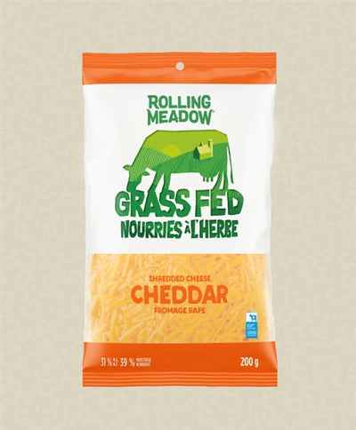 Rolling Meadow Grass Fed Shredded Cheddar Cheese, 200G