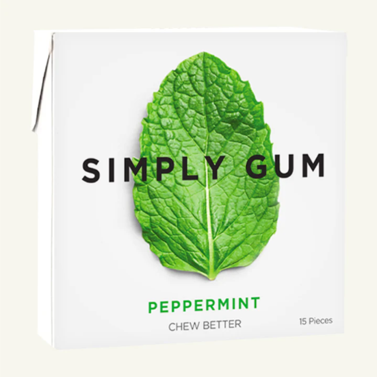 Simply Gum Peppermint Natural Chewing Gum, 15Pc