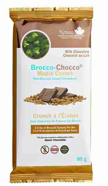 Brocco-Chocco Maple Crunch Milk Chocolate Bar, 80G