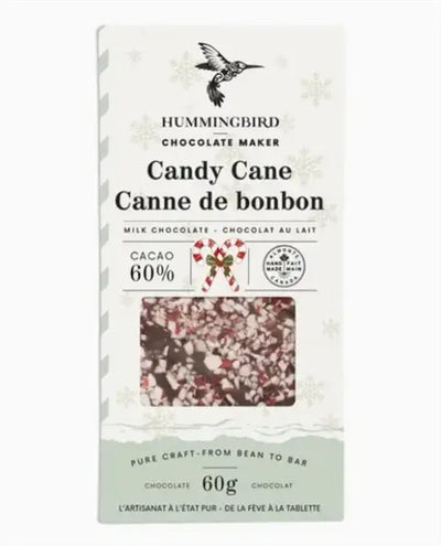 Hummingbird Chocolate Candy Cane 60% Dark Chocolate Bar, 60 g