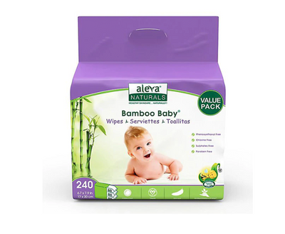 Aleva Naturals Bamboo Baby Wipes, 240Ct