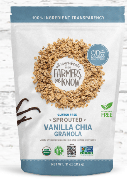 One Degree Sprouted Oat Vanilla Chai Granola, 312G