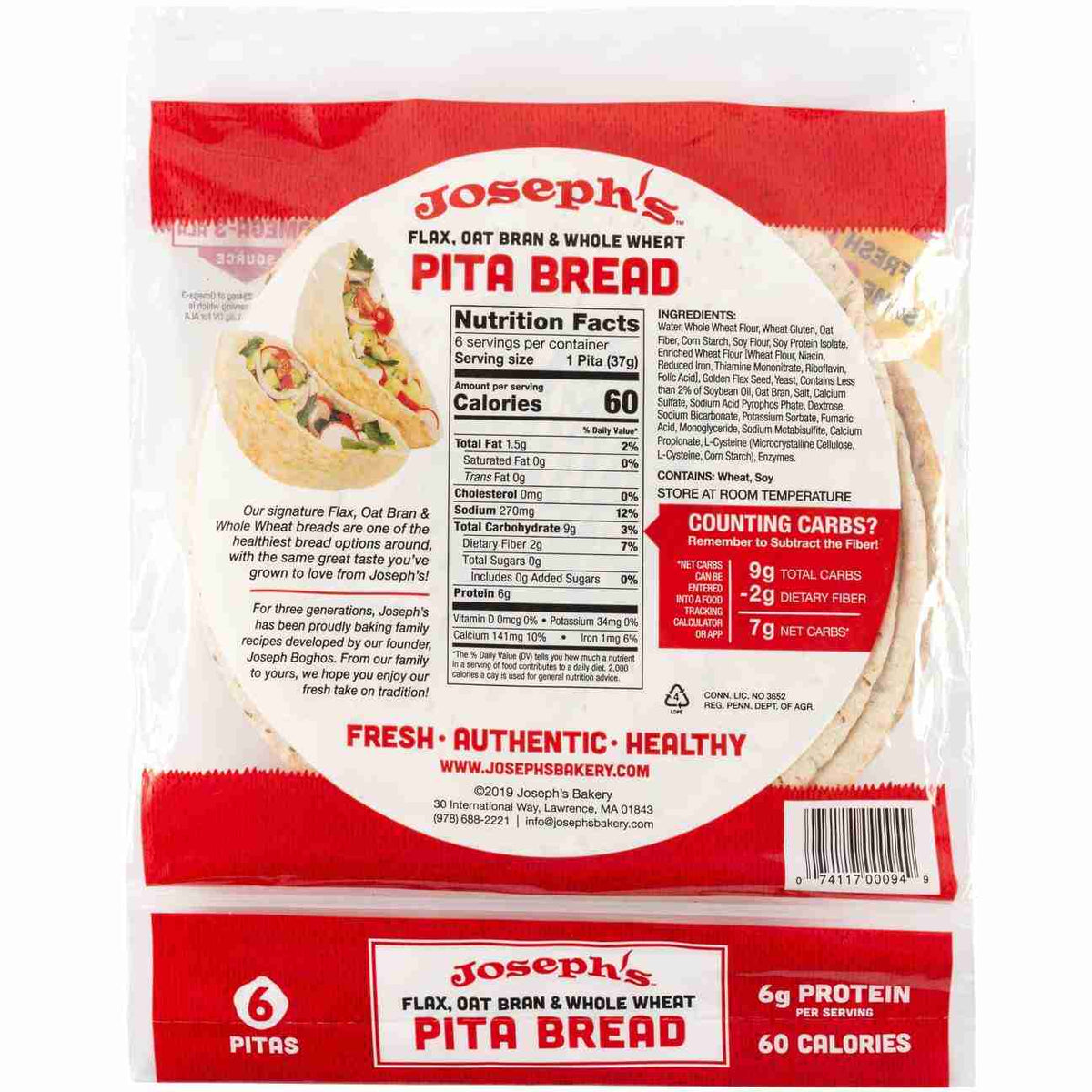 Joseph's Oat Pita Bread