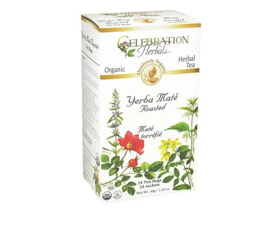 Celebration Herbals Organic Yerba Mate Tea Roasted, 24Bgs