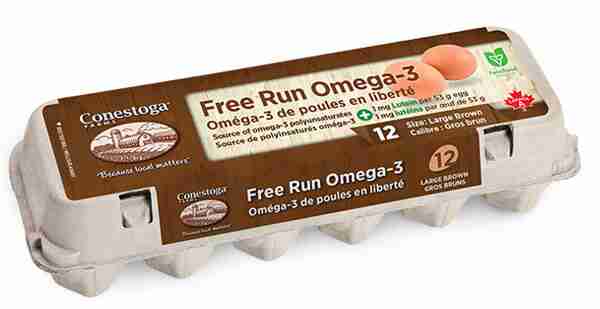 Conestoga Free Run Omega-3 Eggs 1 Dozen