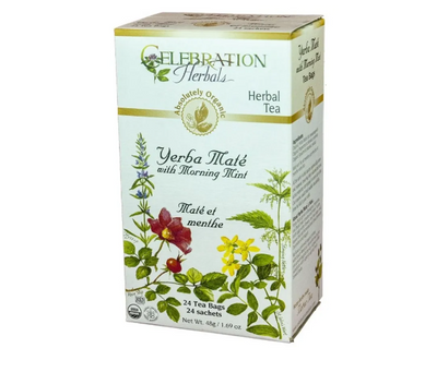 Celebration Herbals Organic Yerba Mate With Morning Mint Tea, 24Bgs