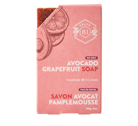 Crate 61 Organics Avocado Grapefruit Bar Soap, 110 g