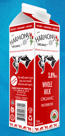 Harmony Organic Whole Milk, 1 Litre