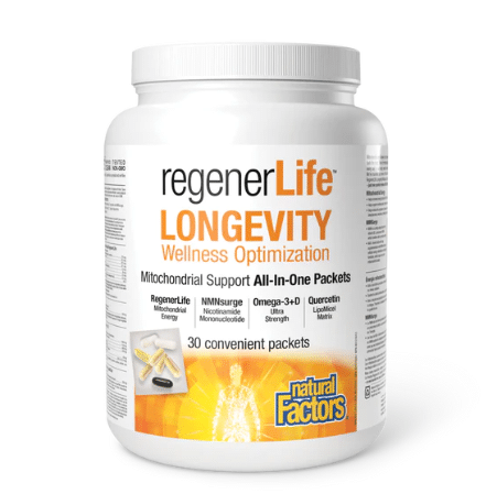 Natural Factors RegenerLife Longevity Wellness Optimization, 30 Packets