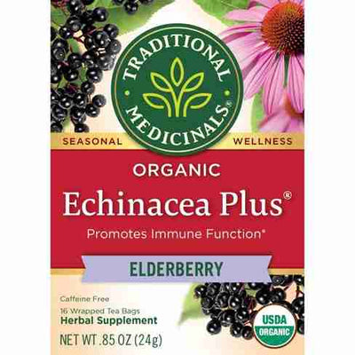 Traditional Medicinals - Organic Echinacea Plus Elderberry Tea, 16 Bags