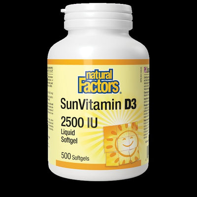 Natural Factors Sunvitamin D3 2500 IU, 500 Softgels