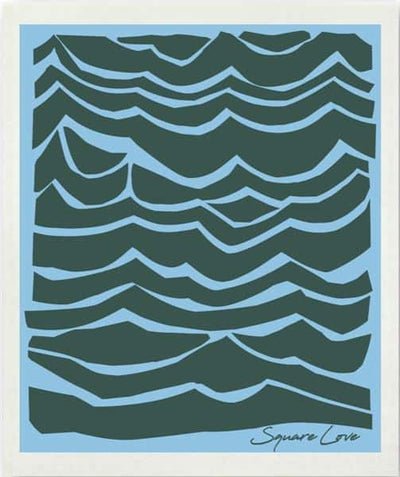 Square Love Swedish Sponge Cloths - Ocean