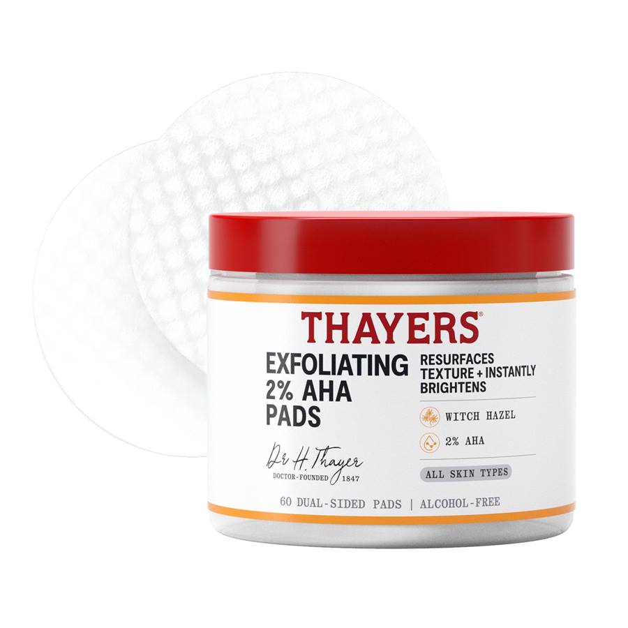 Thayers Exfoliating 2% AHA Pads, 60 Count