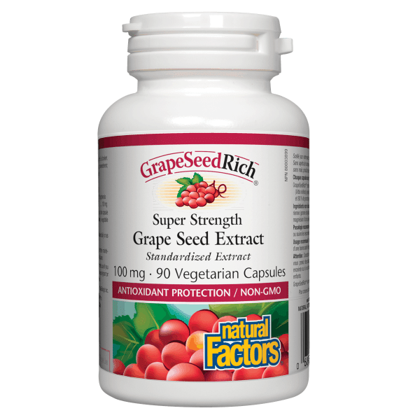Natural Factors GrapeSeedRich 100 mg, 90 Capsules