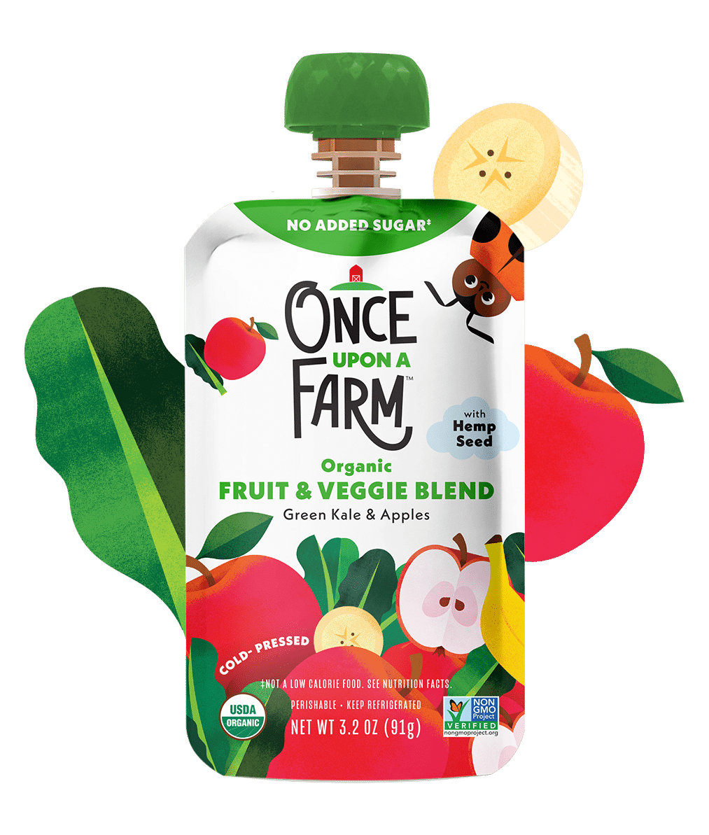 Once Upon A Farm - Organic Fruit & Veggie Blend: Green Kale & Apples, 91G