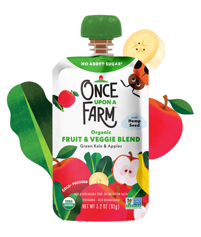Once Upon A Farm - Organic Fruit & Veggie Blend: Green Kale & Apples, 91G