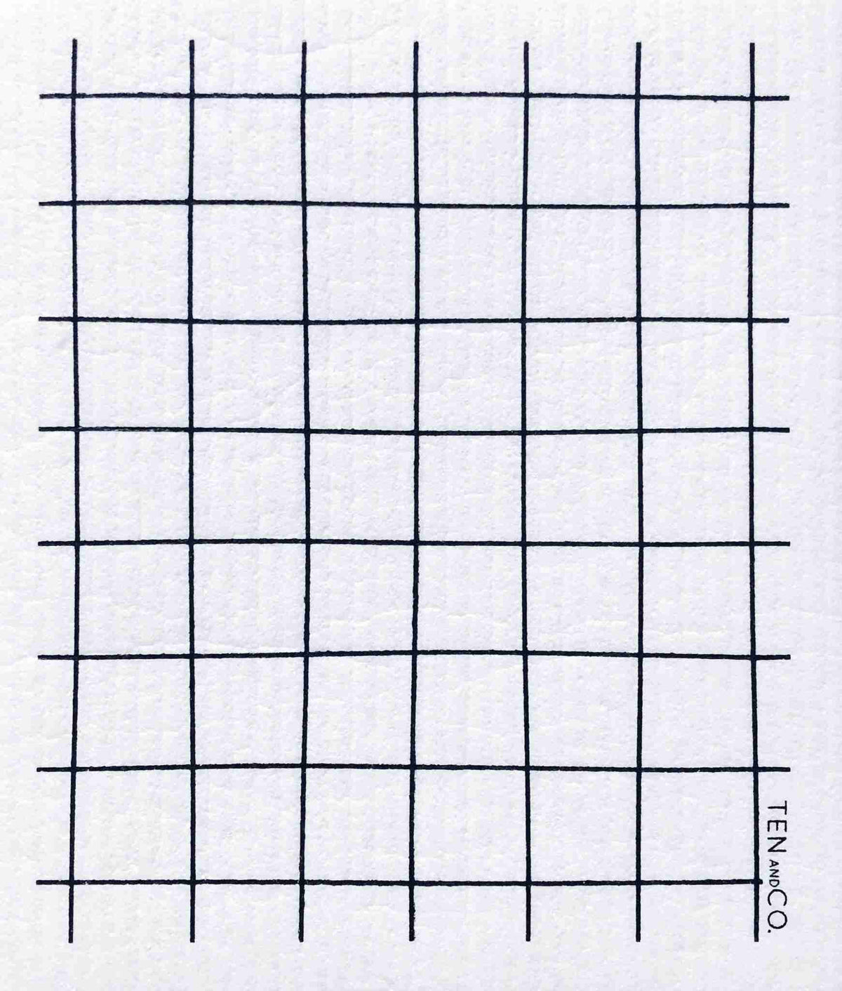 Ten And Co. Sponge Cloth X Black White Grid