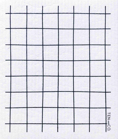 Ten And Co. Sponge Cloth X Black White Grid