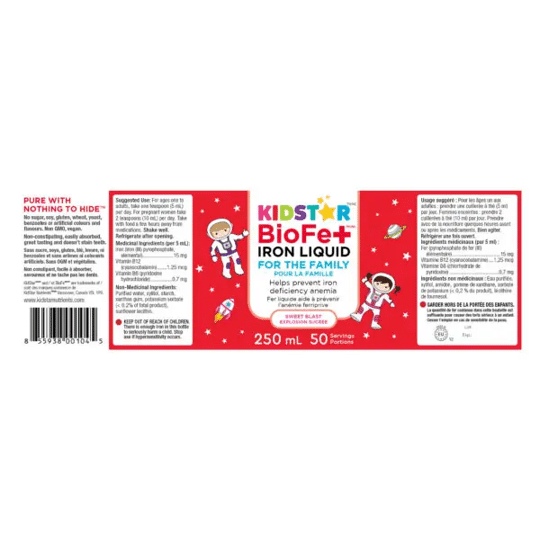 Kidstar Biofe+ Iron Liquid (Sweet Blast) 250 Ml