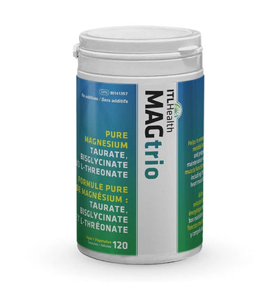 ITL Health MAGtrio Magnesium Taurate, Bisglycinate + L-Threonate, 120 Capsules