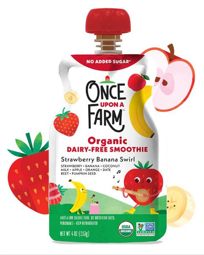 Once Upon A Farm - Organic Dairy Free Strawberry Banana Swirl Smoothie, 113G