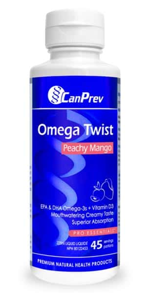CanPrev Omega Twist Peachy Mango, 225 mL