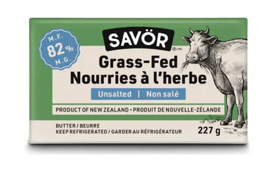 Savor Grass-Fed New Zealand Butter - Unsalted, 227G