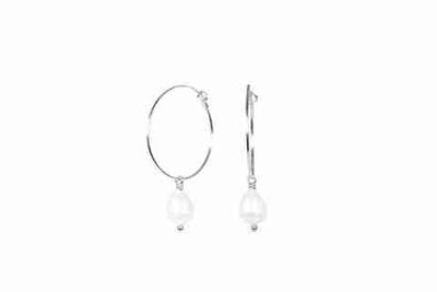 Karma Eleven - Silver Pearl Earrings
