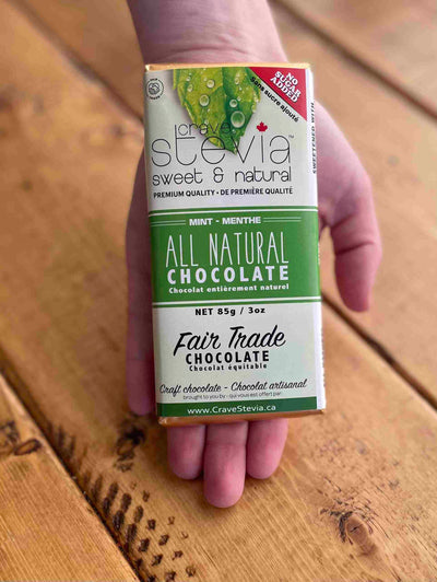 Crave Stevia Mint Chocolate Bar, 85 g