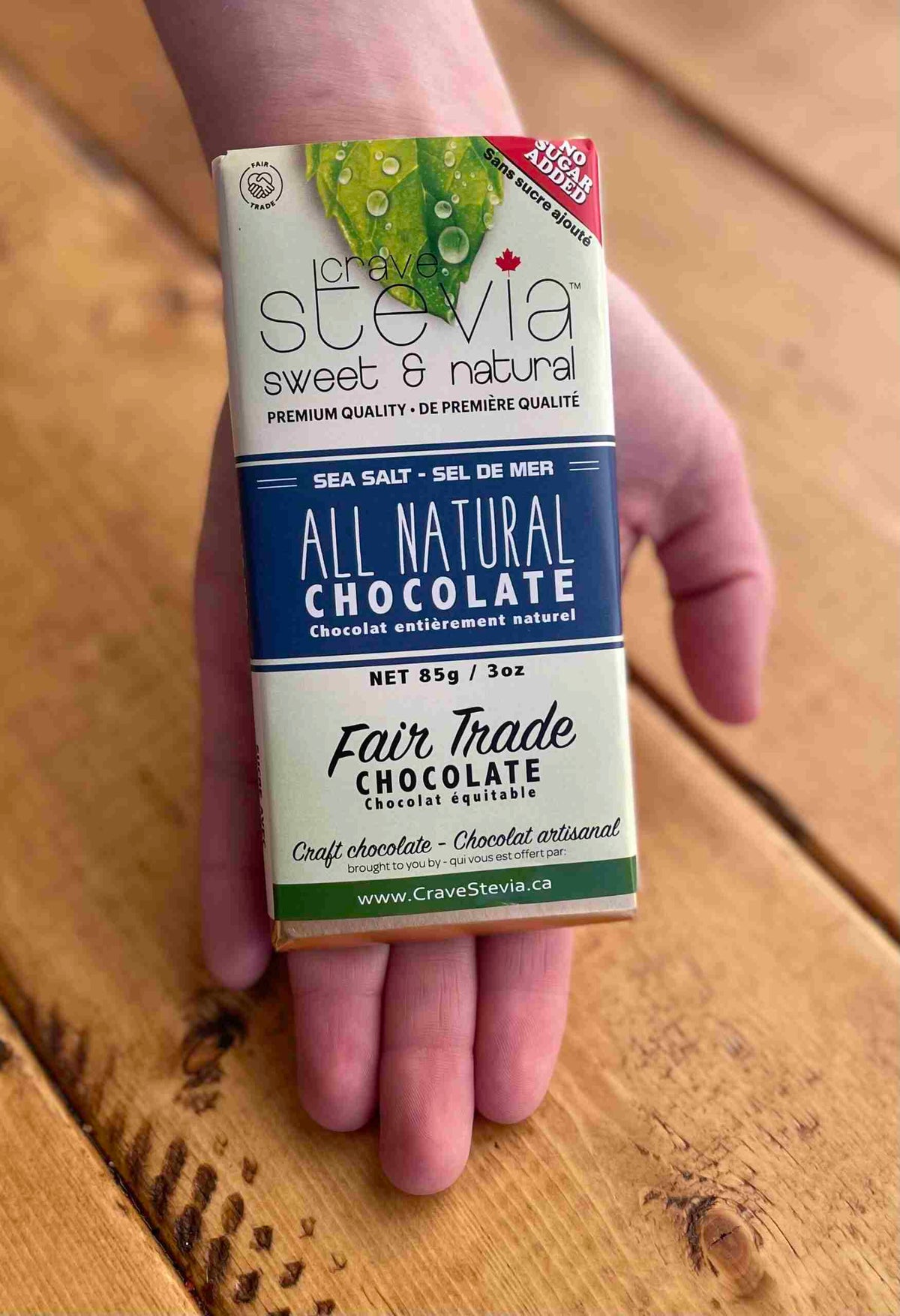 Crave Stevia Sea Salt Chocolate Bar, 85 g