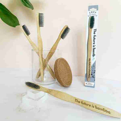 TFIB - Adult Soft Charcoal Bamboo Toothbrush