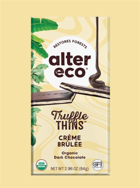 Alter Eco Truffle Thins Bar - 60% Cocoa Creme Brulee, 84G
