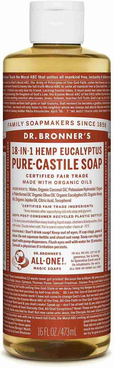 Dr. Bronner's Organic Pure-Castile Liquid Soap, Eucalyptus, 473 mL
