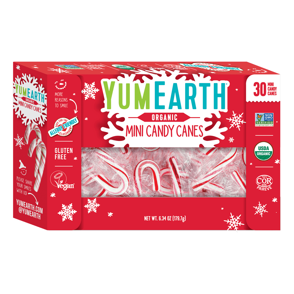 Yum Earth - Organic Mini Candy Canes, 30 Pack