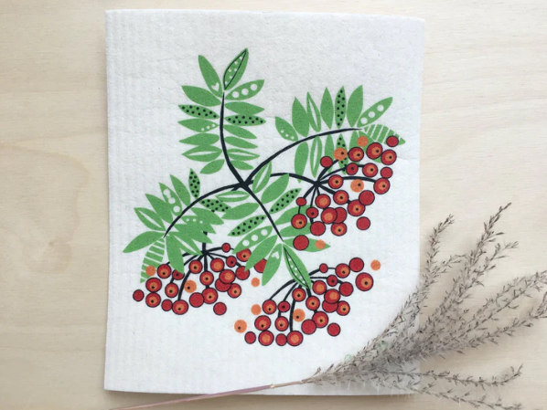 Square Love Swedish Sponge Cloths - Ashberries