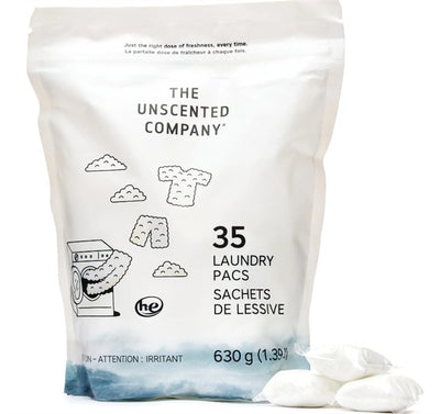 The Unscented Co Laundry Tabs, Water Soluble, 35'S
