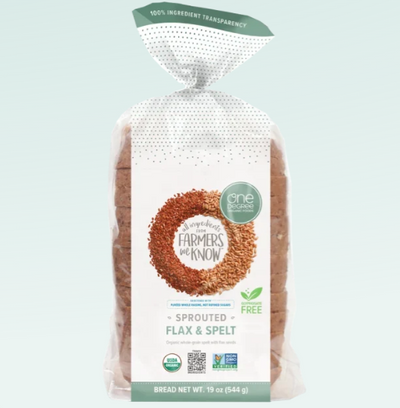 One Degree Sprouted Flax & Spelt Bread, 544G