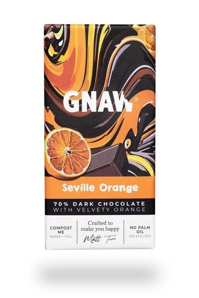 Gnaw Seville Orange Dark Chocolate Bar, 80G