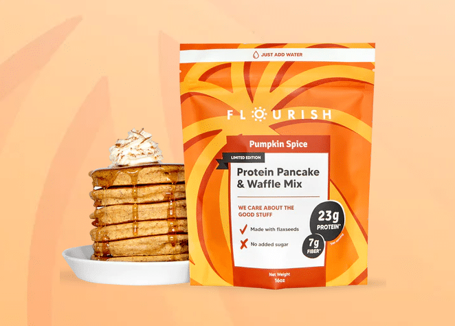 Flourish Protein Pancake & Waffle Mix, Pumpkin Spice, 430 g