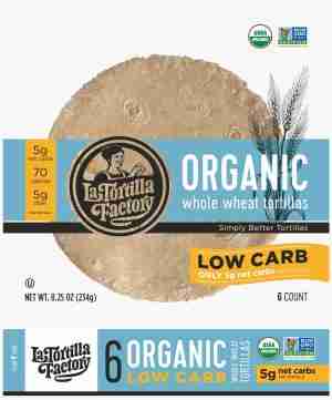 La Tortilla Factory - Organic Low Carb Tortillas, 6Ct