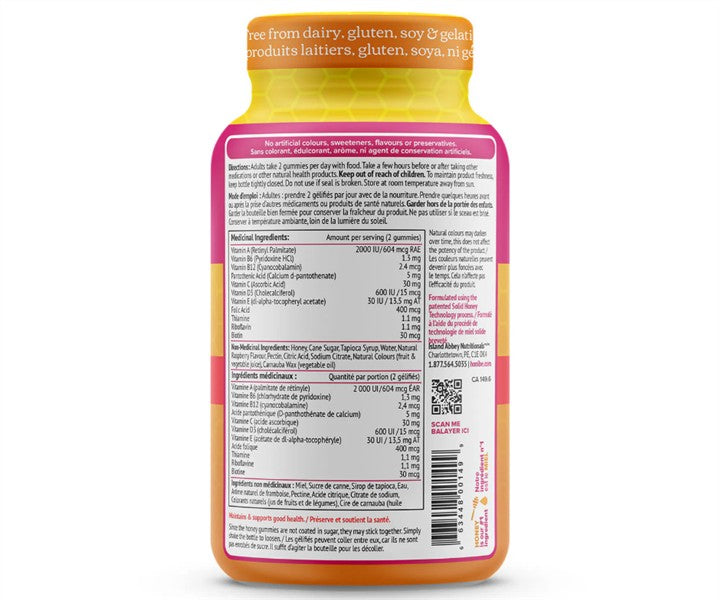 Honibe Multi Complete Adult Multivitamin, Raspberry Flavour, 70 Gummies
