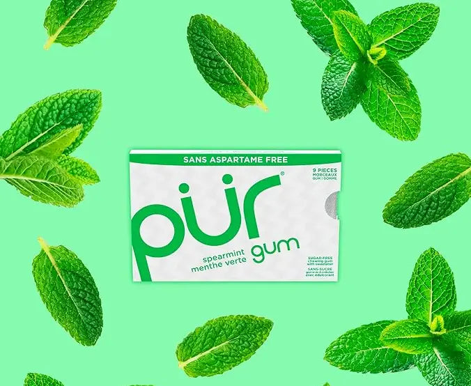 PUR Gum Spearmint, 9 Pieces